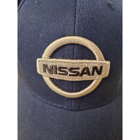 NWT DF Blue Nissan Hook and Loop Closure Adjustable Baseball Hat Cap - Picture 2 of 7